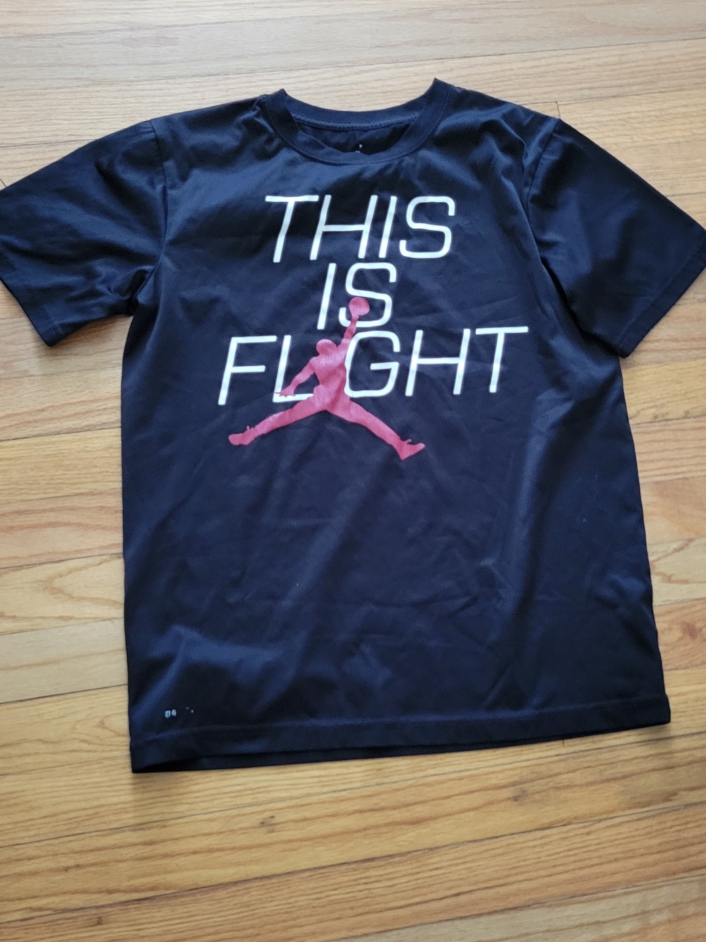 Jordan Kids Black Tee with Red Jumpman "This Is Flight" Graphic